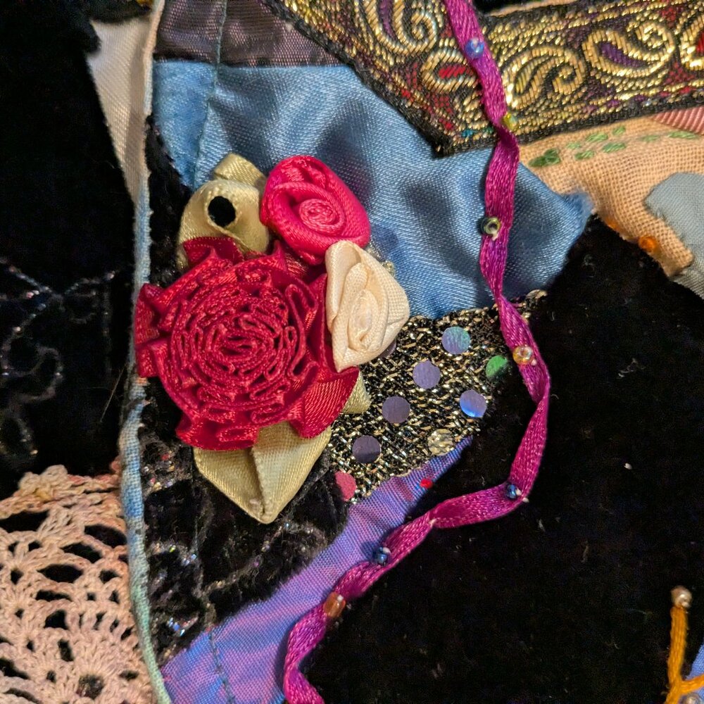 Renaissance Faire Multicolor Patchwork Purse - image 9